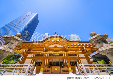 The cityscape of Tokyo in Japan, overlooking Azabudai Hills, Hachiman Shrine, etc. The cityscape of Tokyo in Japan, overlooking Azabudai Hills, Hachiman Shrine, etc. 125321095