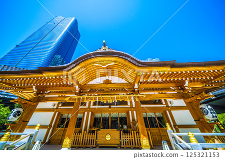 The cityscape of Tokyo in Japan, overlooking Azabudai Hills, Hachiman Shrine, etc. The cityscape of Tokyo in Japan, overlooking Azabudai Hills, Hachiman Shrine, etc. 125321153