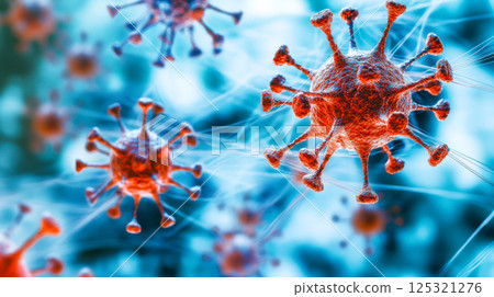 Virus covid science model in laboratory. 125321276