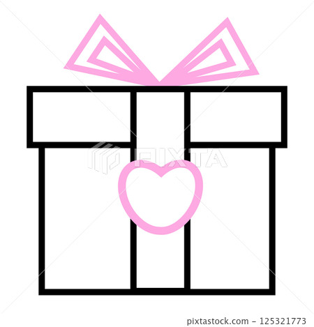 Two-color heart box icon 125321773