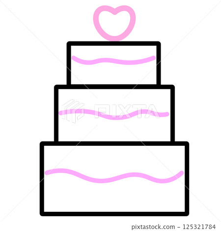 雙色婚禮蛋糕圖標 125321784