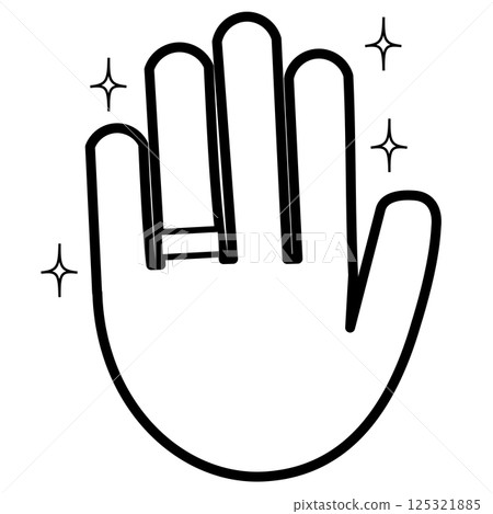 戴著戒指的手的閃閃發光的圖標 125321885