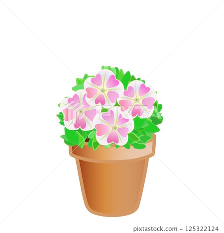 Illustration of a potted petunia 125322124