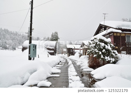 高柳茅草圓形村落的雪景（新潟縣） 125322170