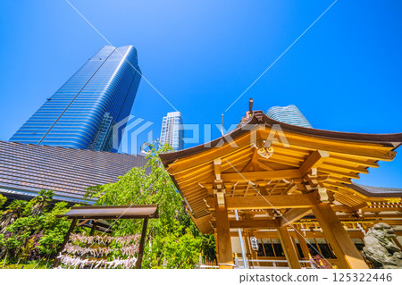 The cityscape of Tokyo in Japan, overlooking Azabudai Hills, Hachiman Shrine, etc. The cityscape of Tokyo in Japan, overlooking Azabudai Hills, Hachiman Shrine, etc. 125322446