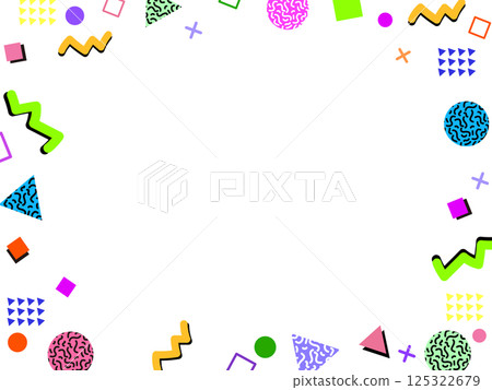 80年代復古流行框架白色 80年代復古流行框架白色 125322679