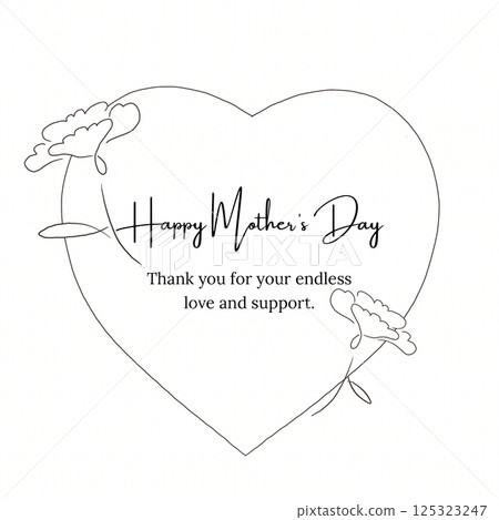 母親節卡片插圖PNG素材|花框手寫風格,帶有感謝訊息 母親節卡片插圖PNG素材|花框手寫風格,帶有感謝訊息 125323247