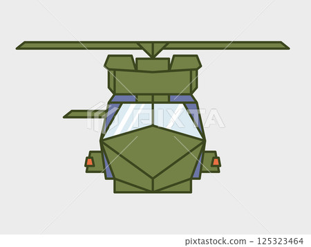 Helicopter front view, caiman nh90 in french army, can be used for web and print like sticker, patch, logo and illustration 125323464