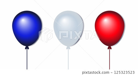 Blue, white and red balloons, for celebration, birthday and decoration 125323523