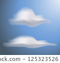 Gradient mesh clouds with blue sky banner 125323526