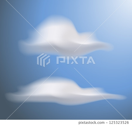 Gradient mesh clouds with blue sky banner 125323526