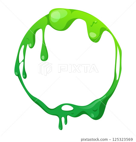 Circle frame made of green slime 125323569