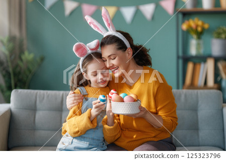 family preparing for Easter family preparing for Easter 125323796