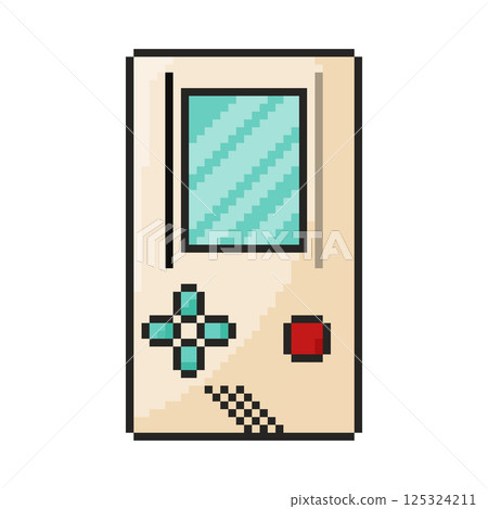 8 bit game device icon. Pixel art object. Old school computer graphic style. 8 bit game device icon. Pixel art object. Old school computer graphic style. 125324211