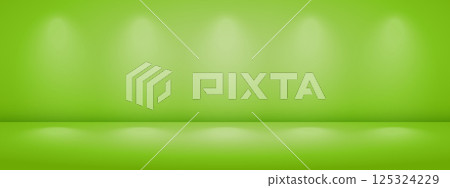 Green studio room with light shadow. Limbo light background. Abstract 3d bg with empty space for advertising text. Vector mockup illustration. Green studio room with light shadow. Limbo light background. Abstract 3d bg with empty space for advertising text. Vector mockup illustration. 125324229