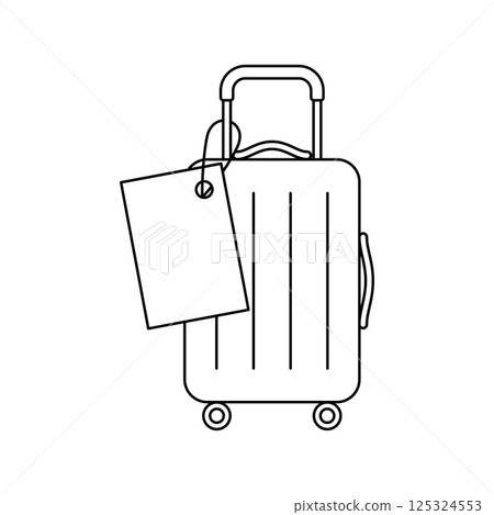 Suitcase icon. Travel illustration and tourism item. 125324553