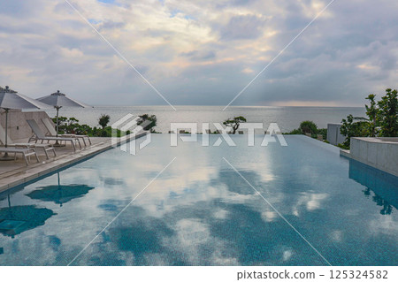 A foreign-affiliated resort hotel in the tropical island of Miyakojima Irafu SUI Luxury Collection The sea over the pool 125324582