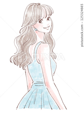 Illustration material of women and girls 125324665