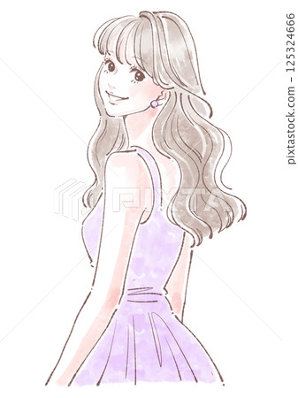 Illustration material of women and girls 125324666