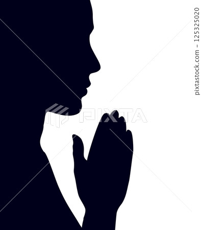 Vector image of the praying person at night Vector image of the praying person at night 125325020