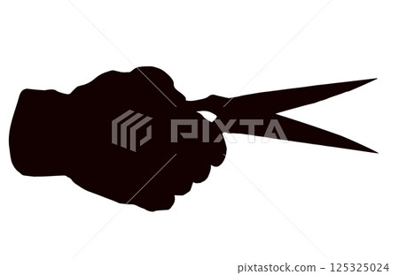 Hand with scissors. Vector drawing Hand with scissors. Vector drawing 125325024
