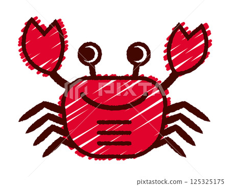 Hand-drawn crab color illustration 125325175