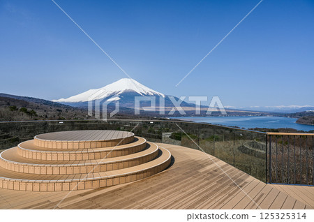 Lake Yamanaka and Mt. Fuji from Panorama Dai, Yamanashi Prefecture Lake Yamanaka and Mt. Fuji from Panorama Dai, Yamanashi Prefecture 125325314