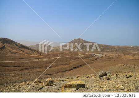 March 25 2025 Landscape with Remote Huts and Clear Blue Sky, Japan March 25 2025 Landscape with Remote Huts and Clear Blue Sky, Japan 125325631