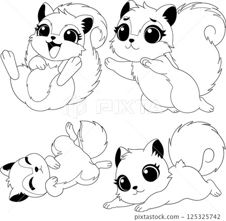Cute Cartoon Civet Activity Coloring Set Cute Cartoon Civet Activity Coloring Set 125325742