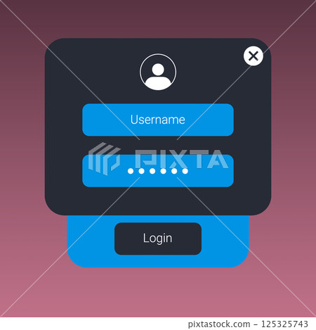 Dark Mode Login UI with Blue Highlights Dark Mode Login UI with Blue Highlights 125325743
