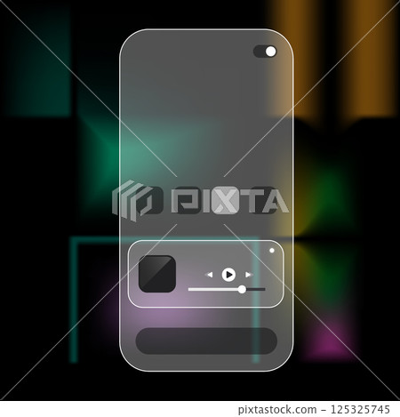 Glassmorphism Mobile Media Control UI Template Glassmorphism Mobile Media Control UI Template 125325745