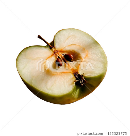 sliced green apple on a transparent background 125325775