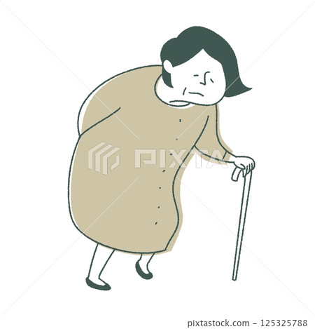 走與藤莖的年長婦女 125325788