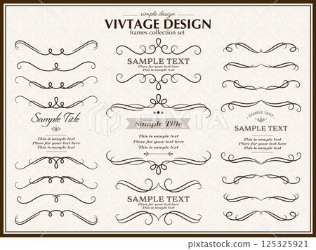 Elegant calligraphic vintage frames set 125325921