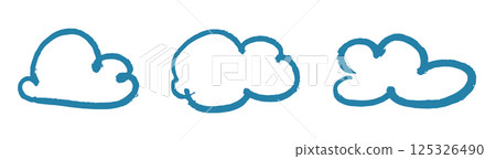 Sky Blue Cloud Shapes on White Background Sky Blue Cloud Shapes on White Background 125326490