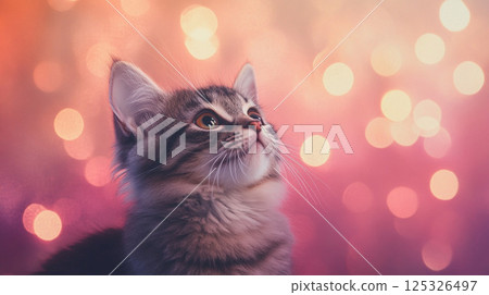 American shorthair cat looking up 125326497