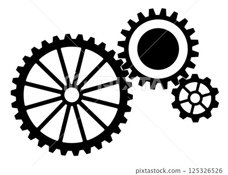 Metal black gears and cogs vector for logo or web Metal black gears and cogs vector for logo or web 125326526