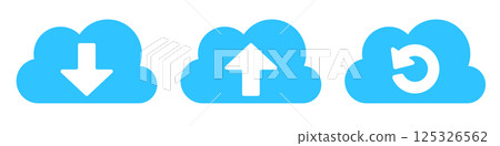 Blue Cloud Computing Icons Set Blue Cloud Computing Icons Set 125326562