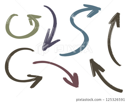 Assorted Brush Stroke Arrows in Pastel Tones 125326591