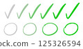 Gradient Check Marks and Circles in Green Tones 125326594