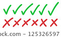 Green Checkmarks and Red Crosses Set 125326597