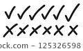 Check Marks and Crosses Icon Set in Black 125326598