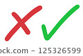 Red Cross and Green Check Mark Symbols 125326599