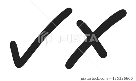 Check Mark and Cross Icon Illustration Check Mark and Cross Icon Illustration 125326600