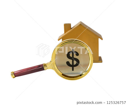 A magnifier on home model,according to the requirements, certifications, and real estate safety concept. A magnifier on home model,according to the requirements, certifications, and real estate safety concept. 125326757