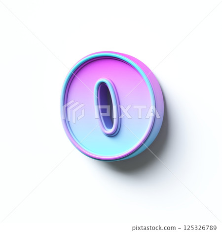 Pink blue gradient cartoon font Number 0 ZERO 3D Pink blue gradient cartoon font Number 0 ZERO 3D 125326789