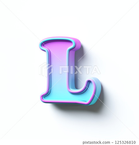 Pink blue gradient cartoon font Letter L 3D Pink blue gradient cartoon font Letter L 3D 125326810