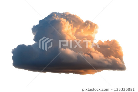 Sunset Lit Cumulus Cloud with Deep Shadows 125326881