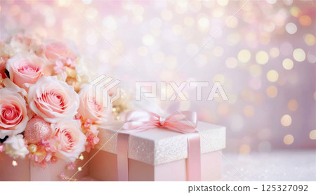 Pink rose flower arrangement and gift Pink rose flower arrangement and gift 125327092