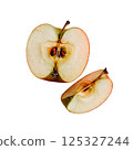 sliced green apple on a transparent background 125327244